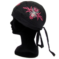 Bandana Chapeau Noir Spider Motif