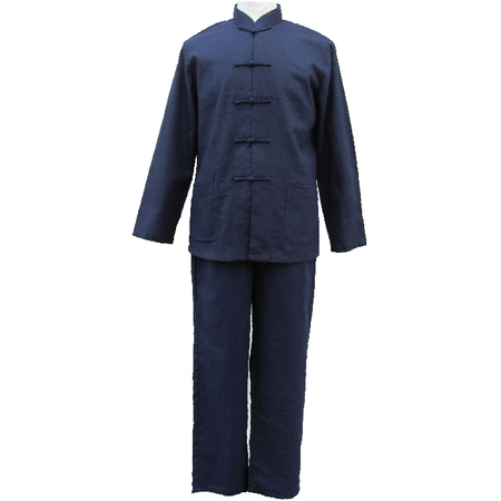 Pyjama Lin Bleu Taiqi Asiatique